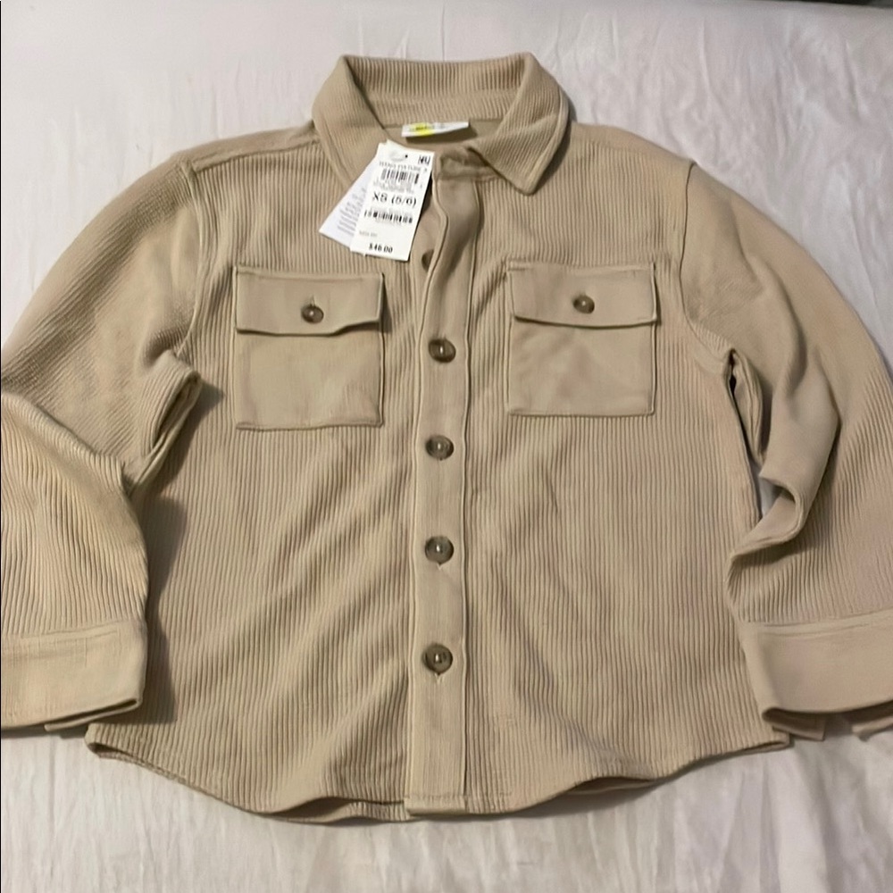 Kids Tan Button-Up Shirt